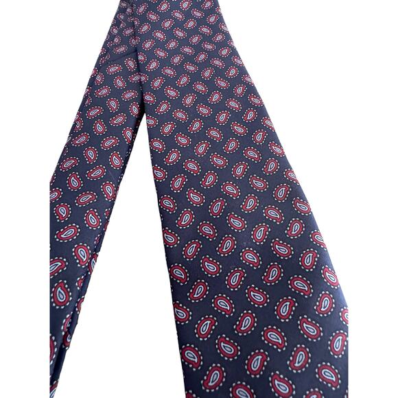 Brooks Brothers Markers Navy Silk NeckTie with Red Mini Print VGUC Office Classy - Picture 4 of 5